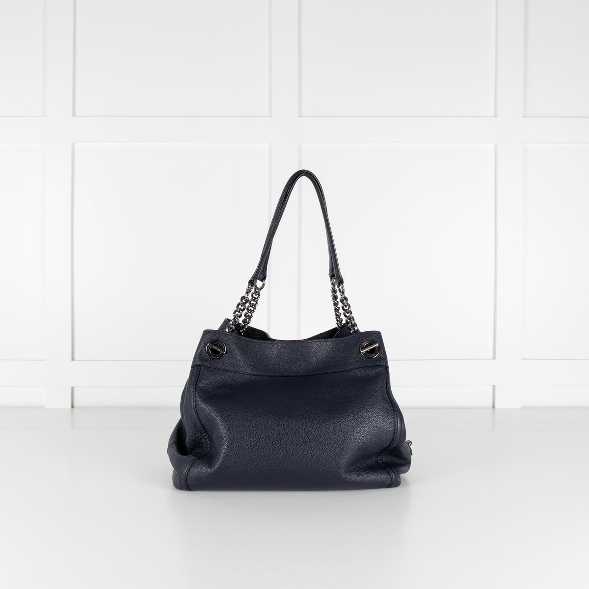 Coach Navy Edie Leather Tote Bag