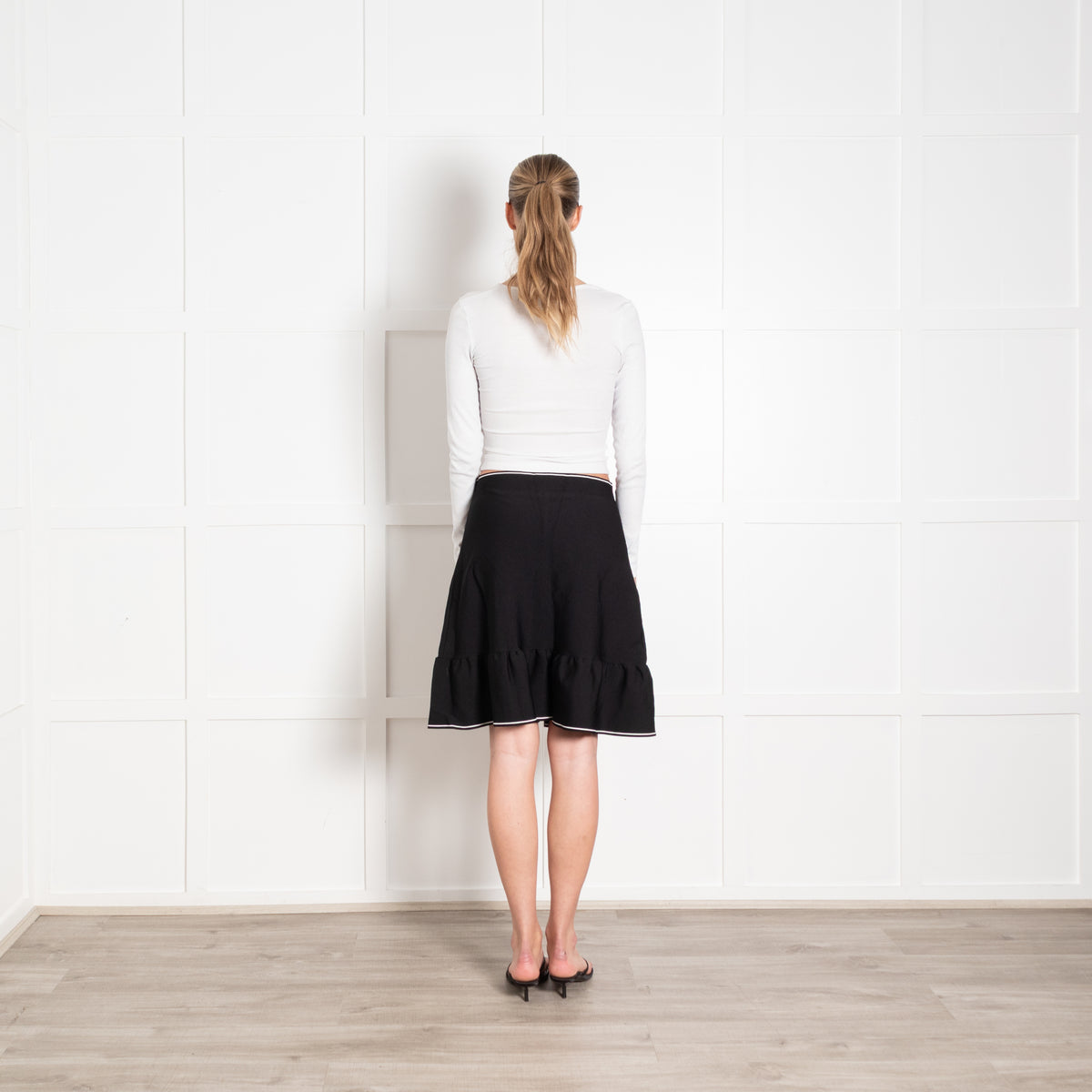 Sandro Black Fishtail Zip Front Skirt