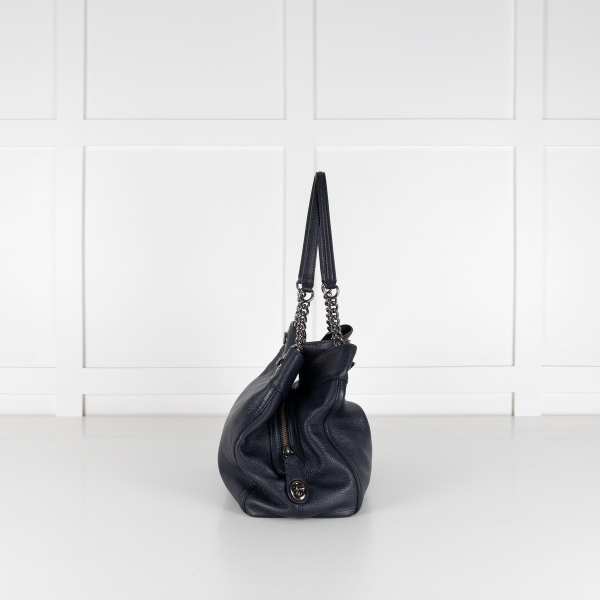 Coach Navy Edie Leather Tote Bag