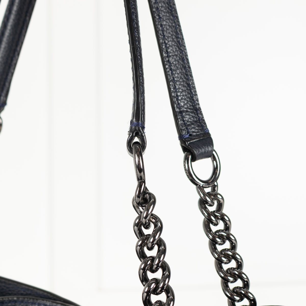 Coach Navy Edie Leather Tote Bag