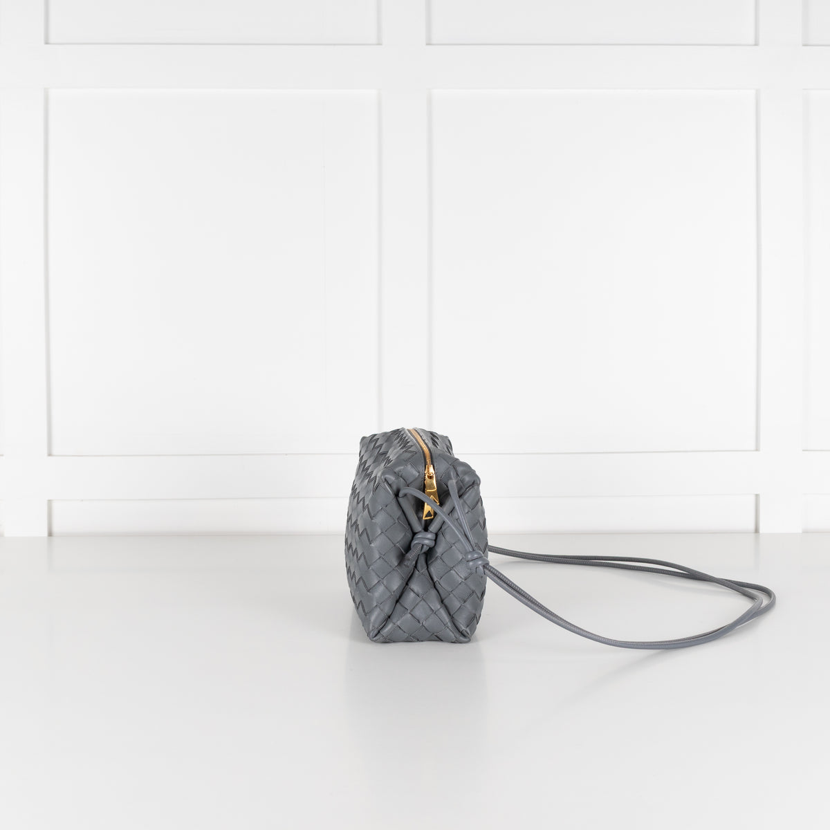 Bottega Veneta Grey Intrecciato Leather Loop Small Bag