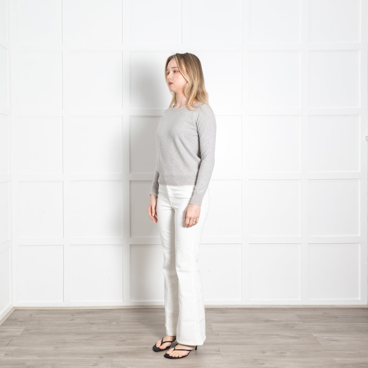Skull Cashmere Grey Pink Skull Back Cashmere Sweater