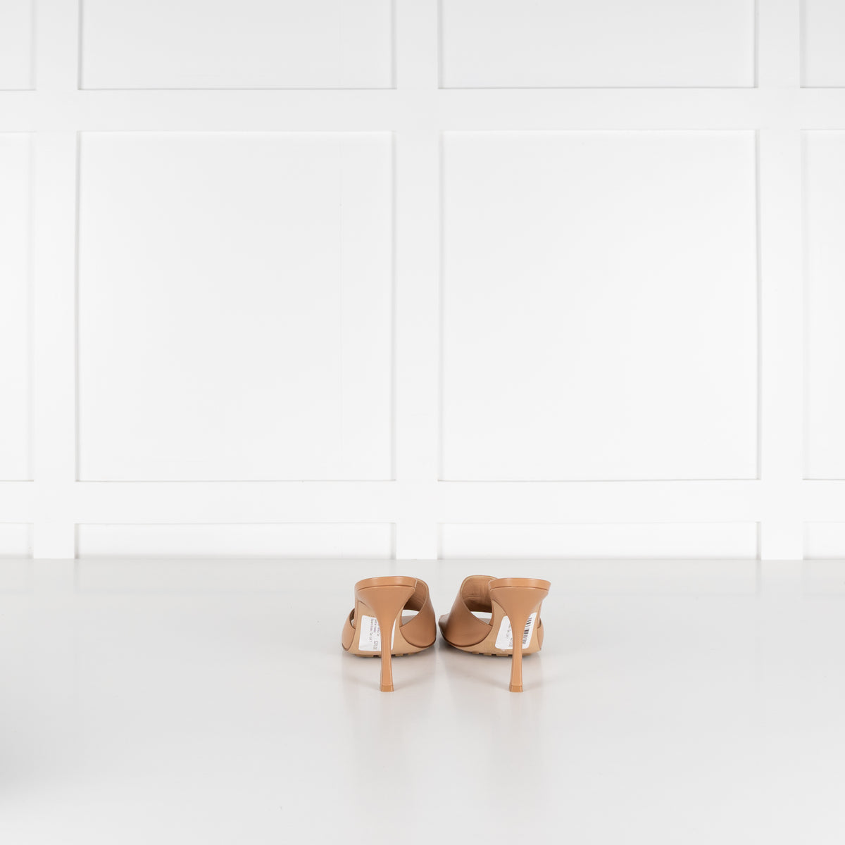 Bottega Veneta Tan Leather Heeled Square Mules