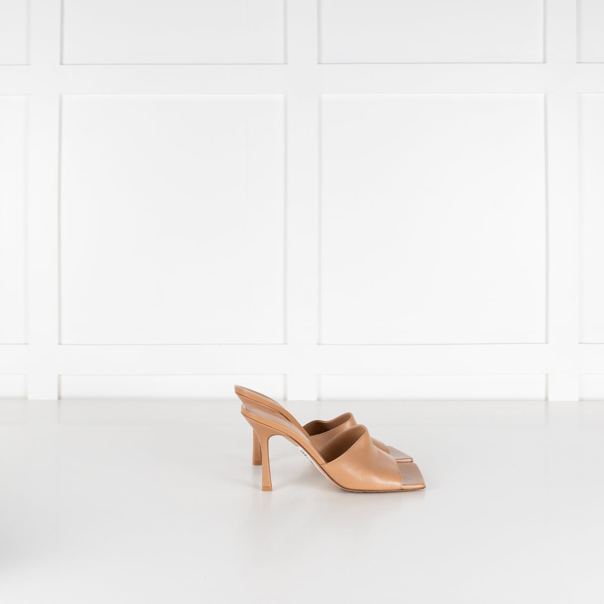 Bottega Veneta Tan Leather Heeled Square Mules