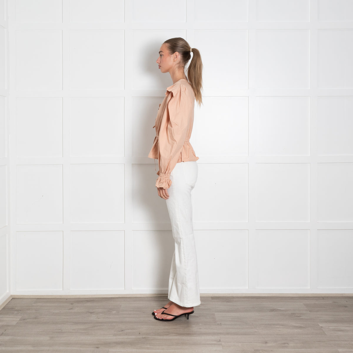 Ulla Johnson Blush Drawstring Long Sleeve Blouse