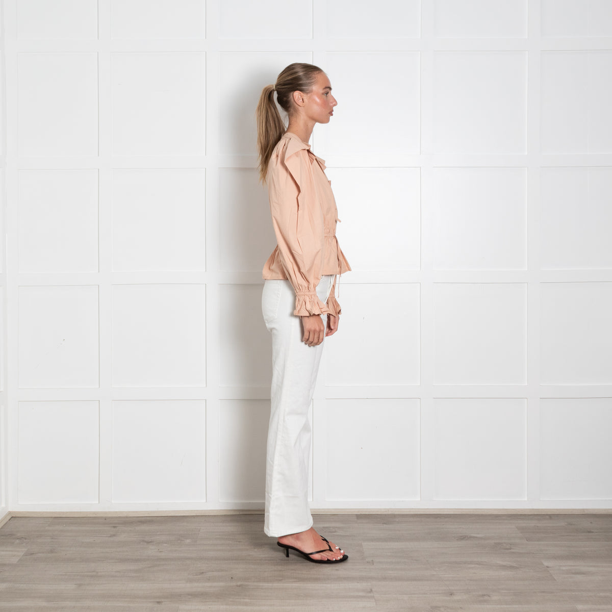 Ulla Johnson Blush Drawstring Long Sleeve Blouse