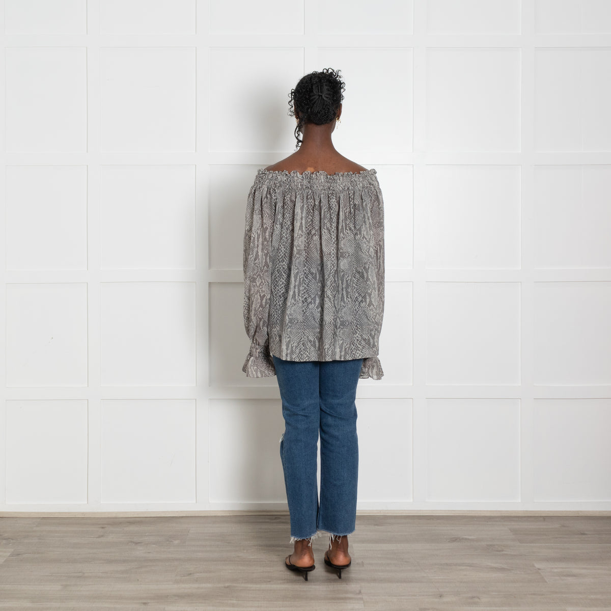 Norma Kamali Snake Print Flowy Top