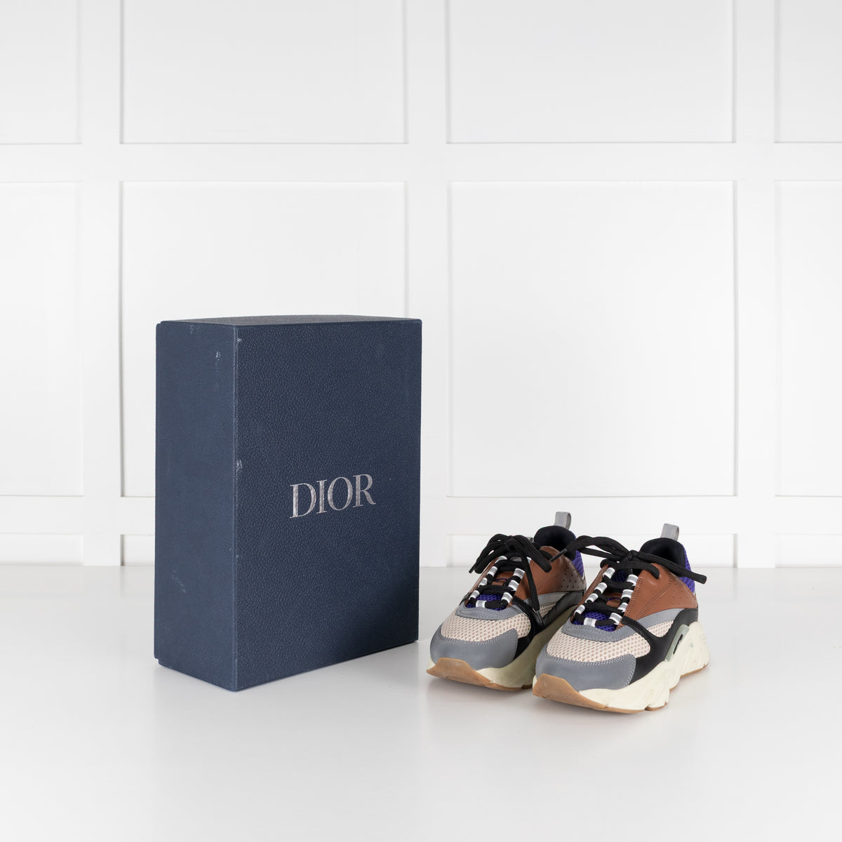 Christian Dior Cream Brown Blue B22 Trainers