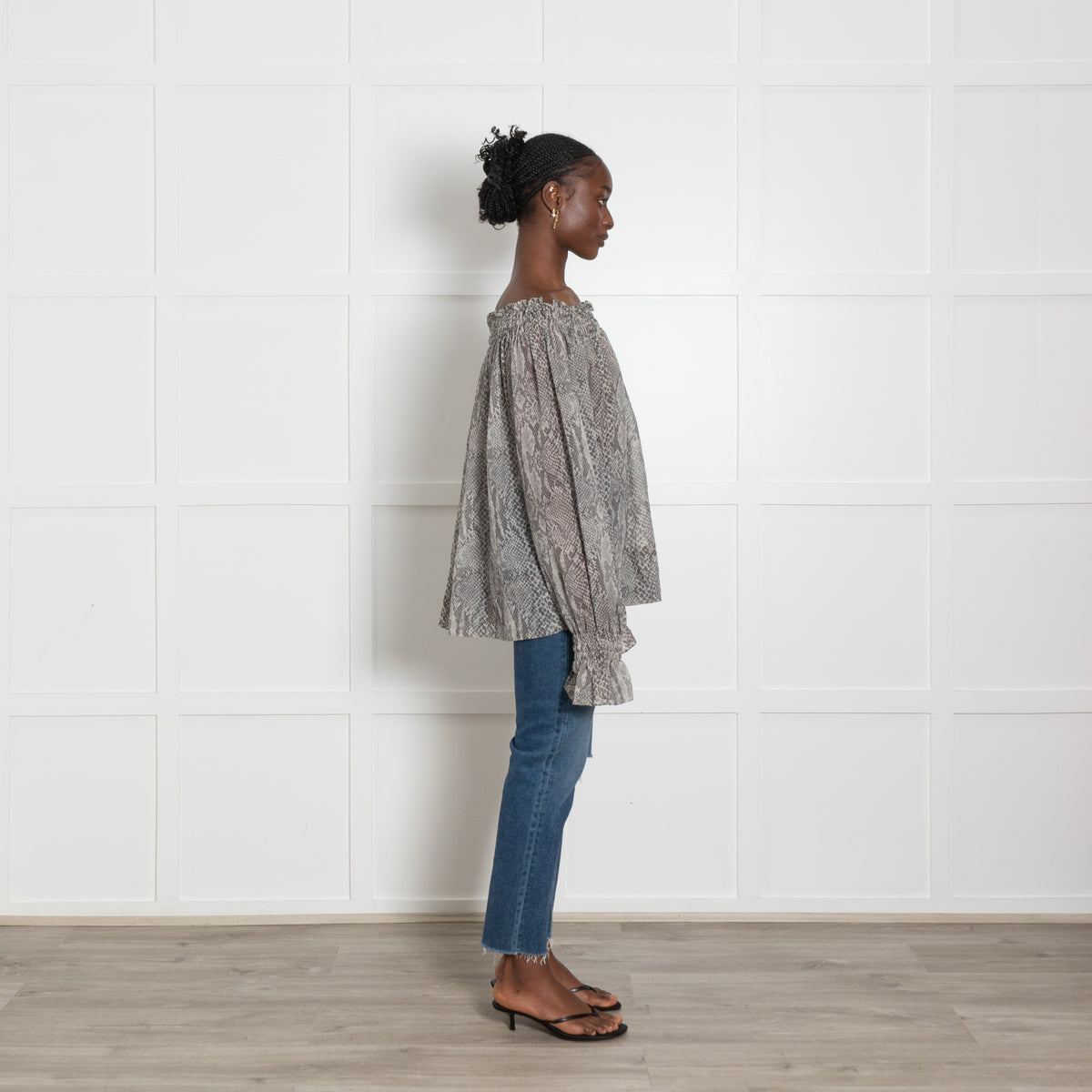 Norma Kamali Snake Print Flowy Top
