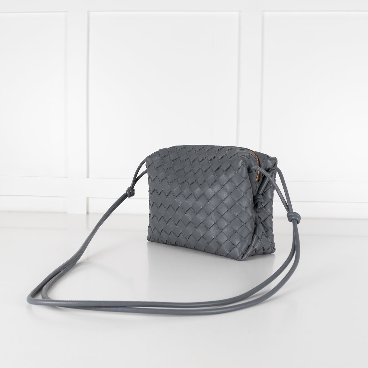 Bottega Veneta Grey Intrecciato Leather Loop Small Bag