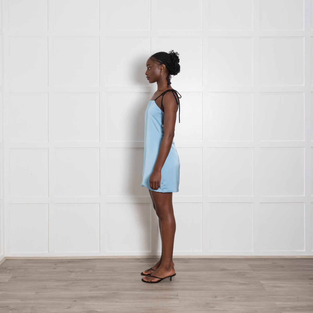 The Attico Blue Mini Dress Tie Strap