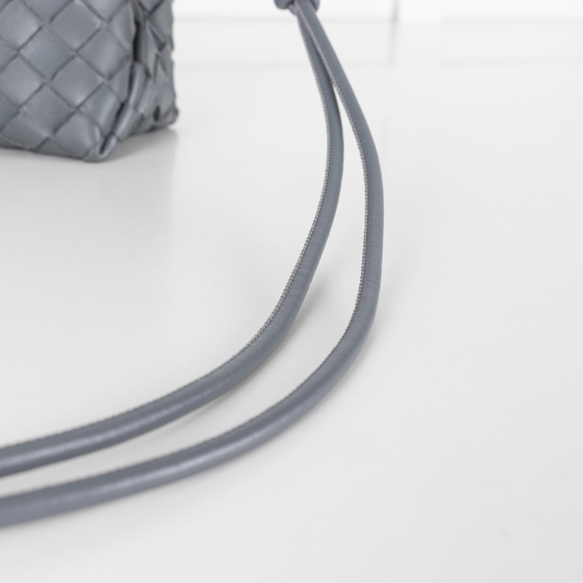 Bottega Veneta Grey Intrecciato Leather Loop Small Bag
