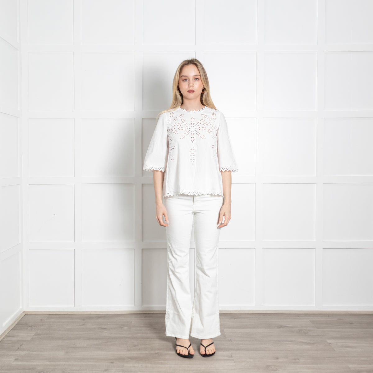 Isabel Marant Etoile White Cotton Embroidered Top