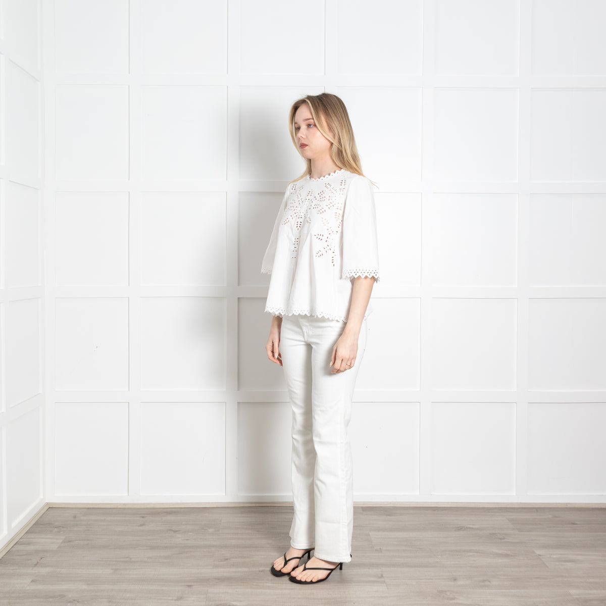 Isabel Marant Etoile White Cotton Embroidered Top