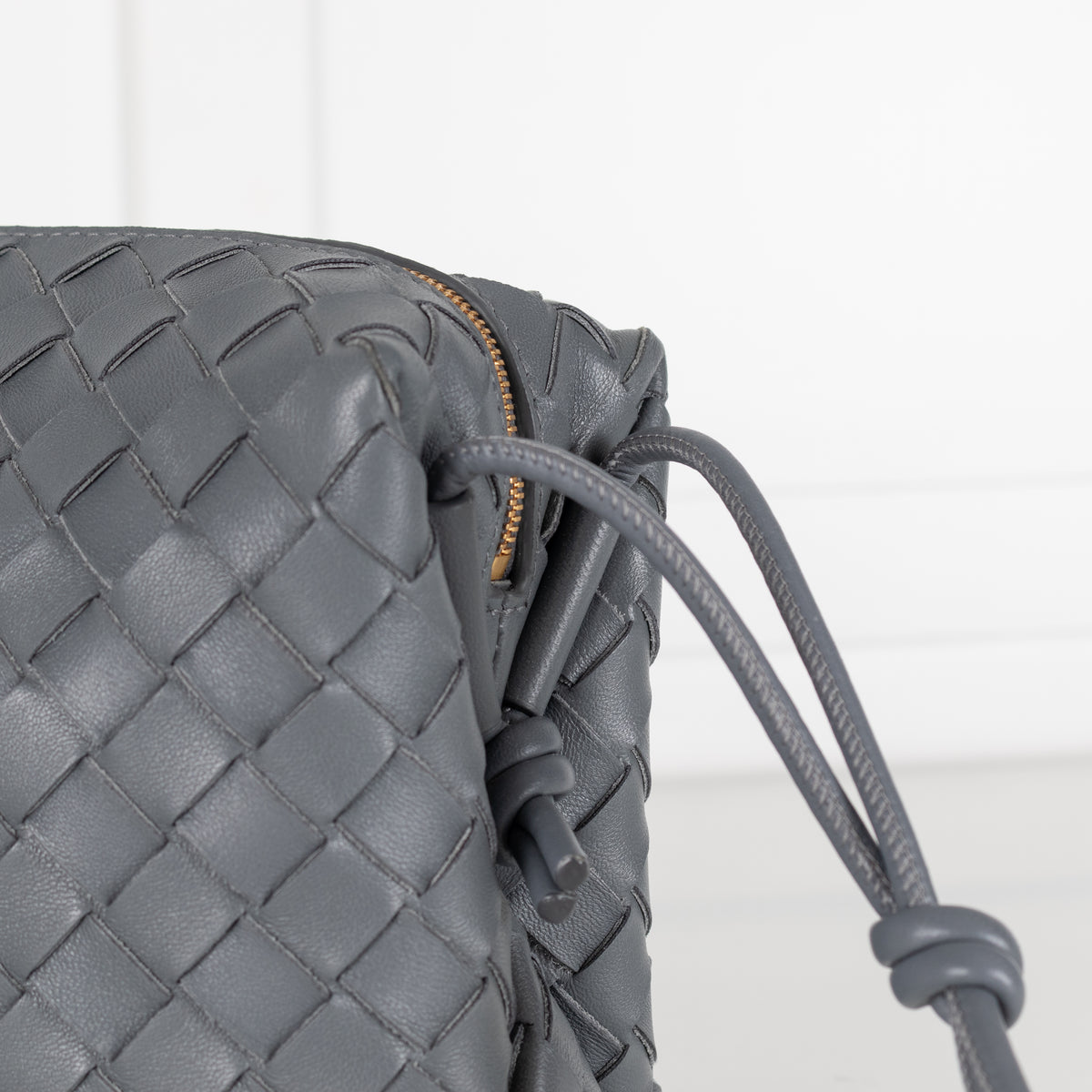 Bottega Veneta Grey Intrecciato Leather Loop Small Bag
