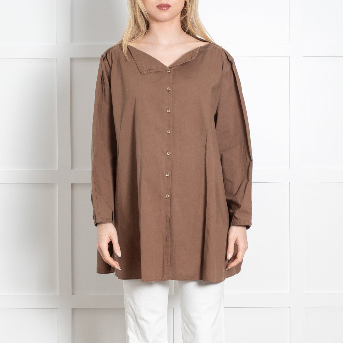 Toteme Brown Cotton Button-Up Dress
