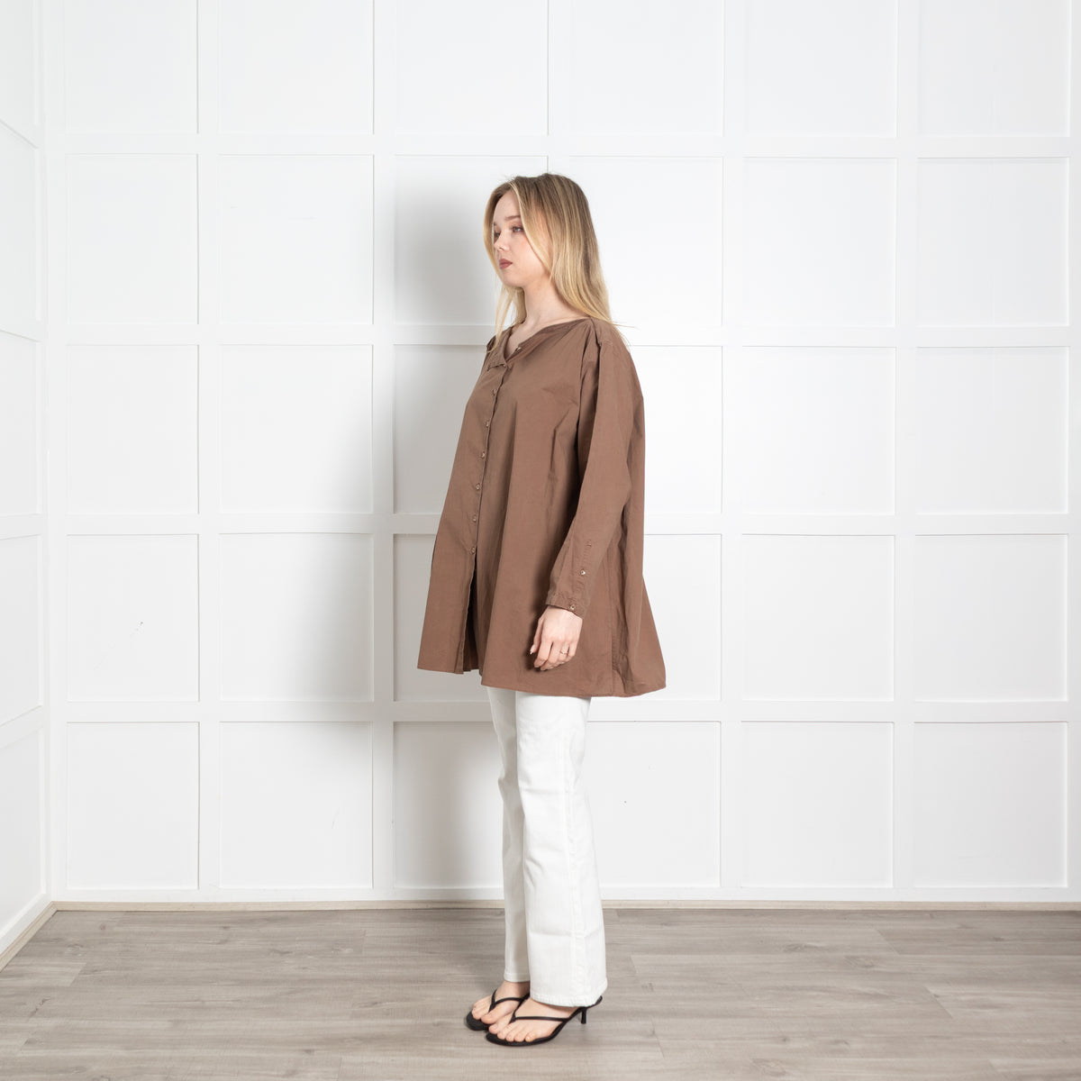 Toteme Brown Cotton Button-Up Dress