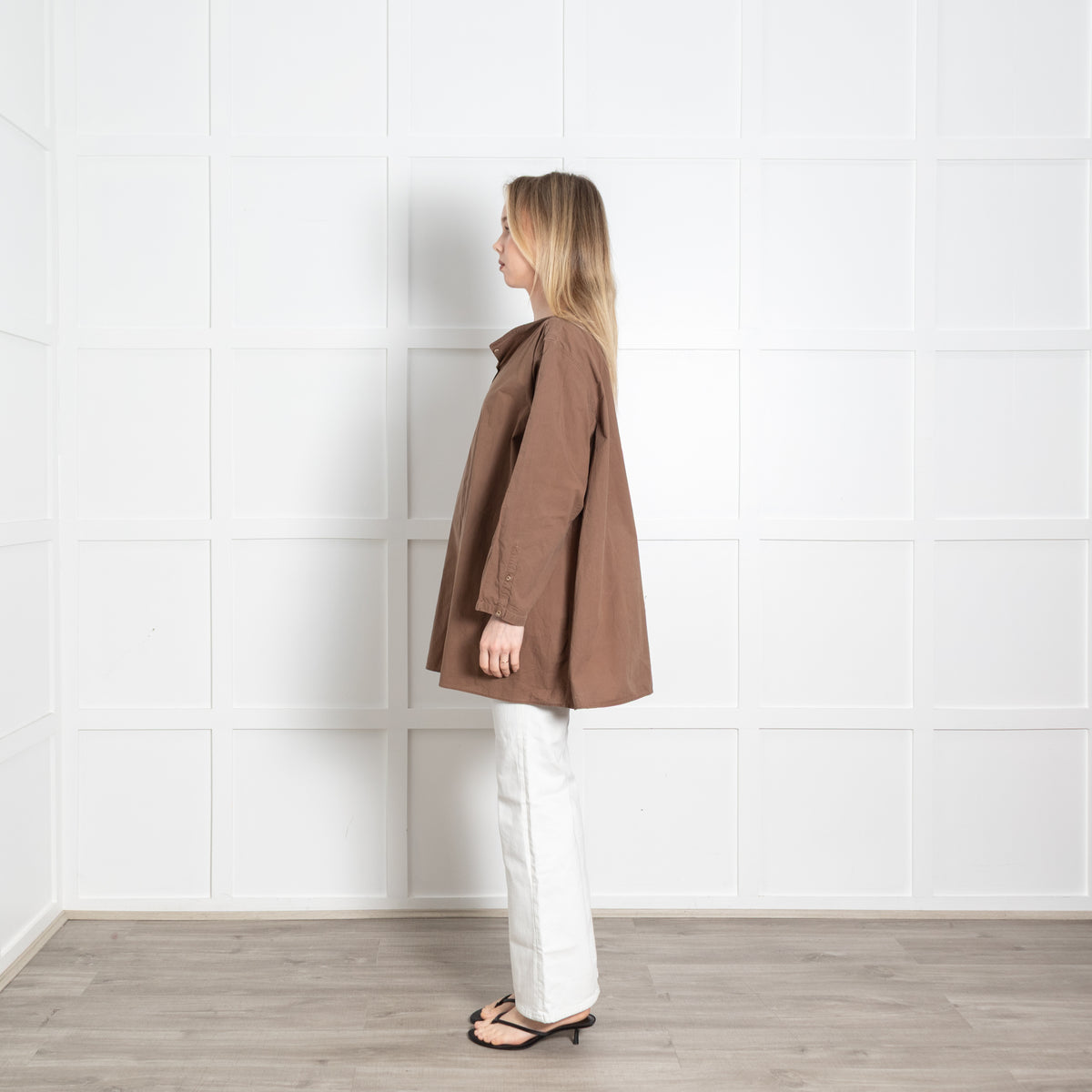 Toteme Brown Cotton Button-Up Dress
