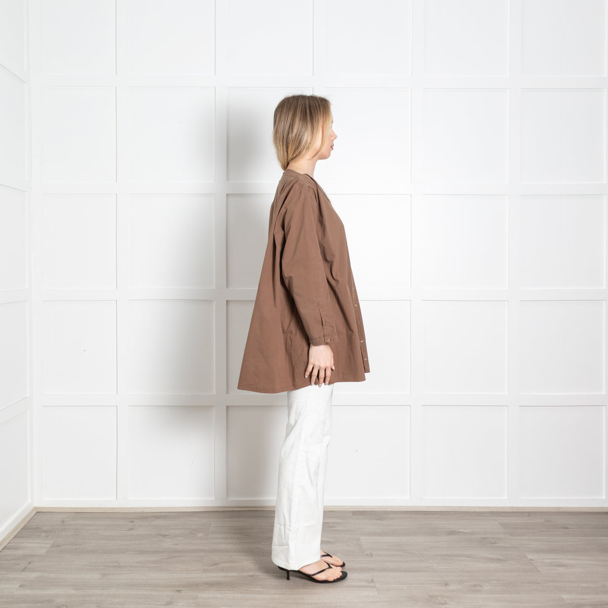 Toteme Brown Cotton Button-Up Dress