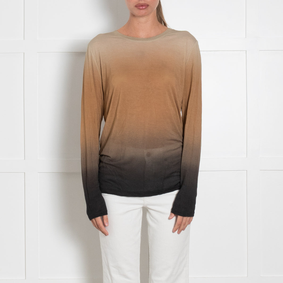 Vince Brown Ombre Long Sleeve T Shirt