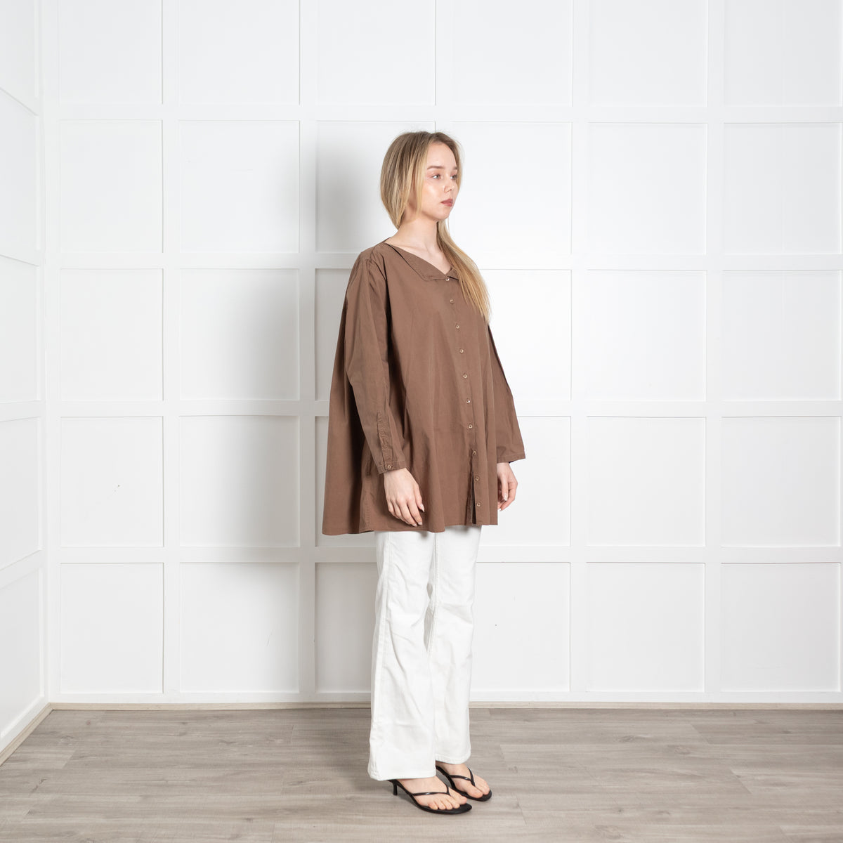 Toteme Brown Cotton Button-Up Dress