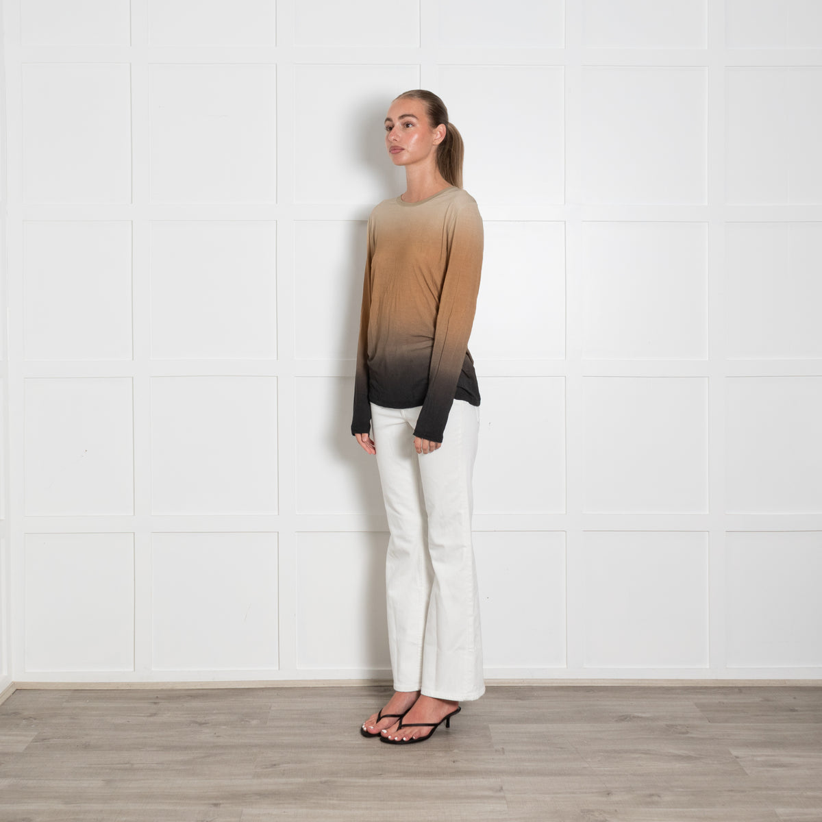 Vince Brown Ombre Long Sleeve T Shirt