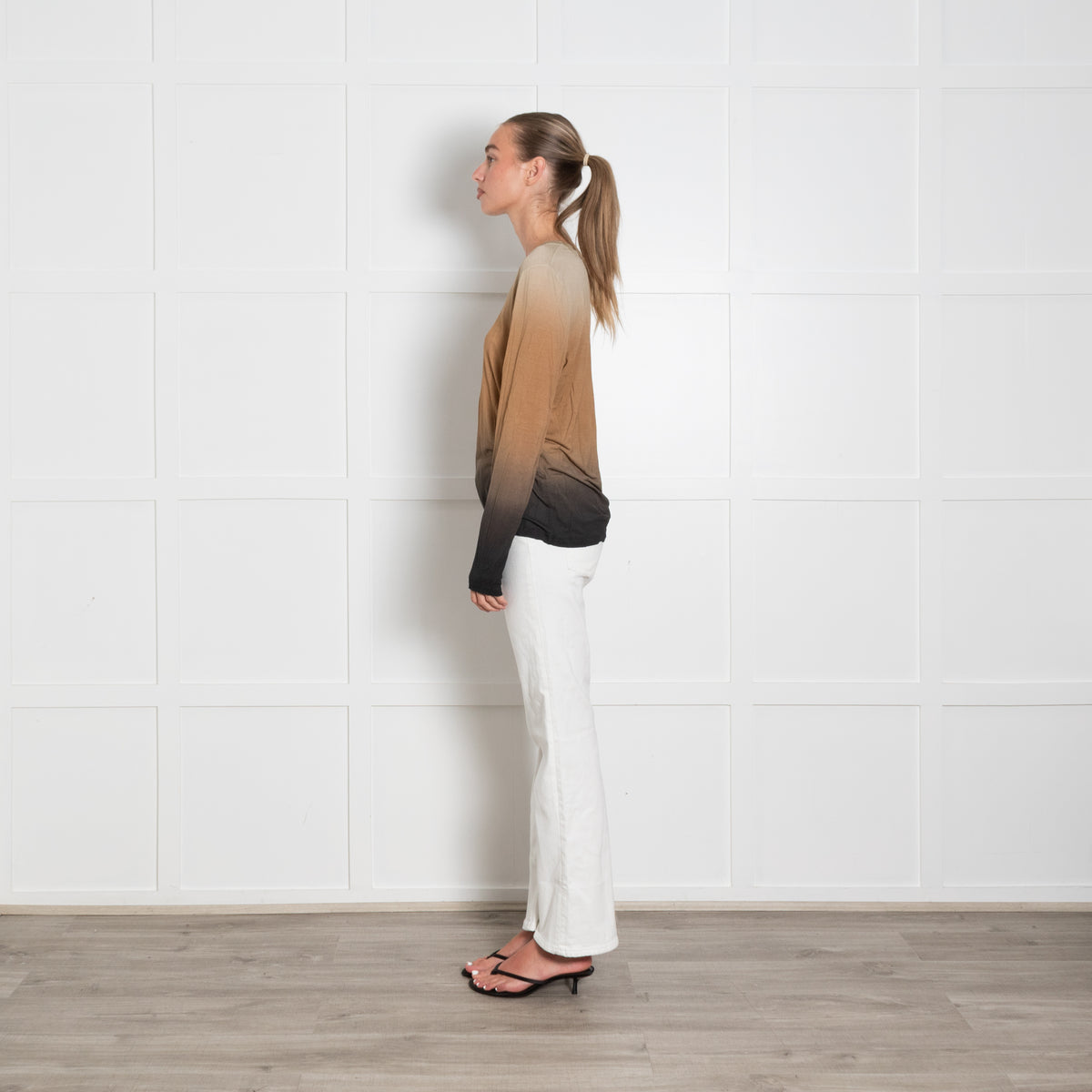 Vince Brown Ombre Long Sleeve T Shirt