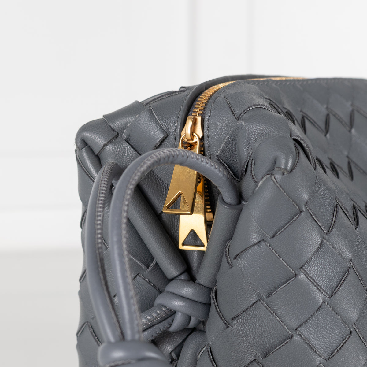Bottega Veneta Grey Intrecciato Leather Loop Small Bag