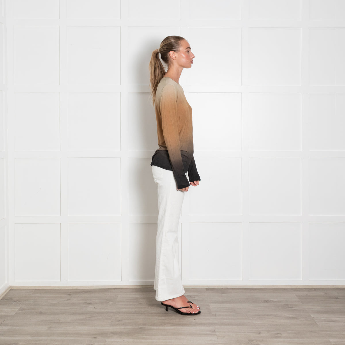Vince Brown Ombre Long Sleeve T Shirt