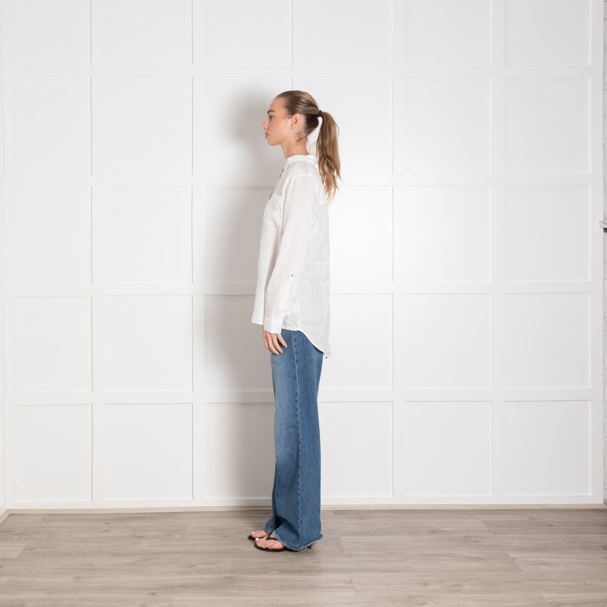 Sigrid Olsen White Linen Button Up Shirt