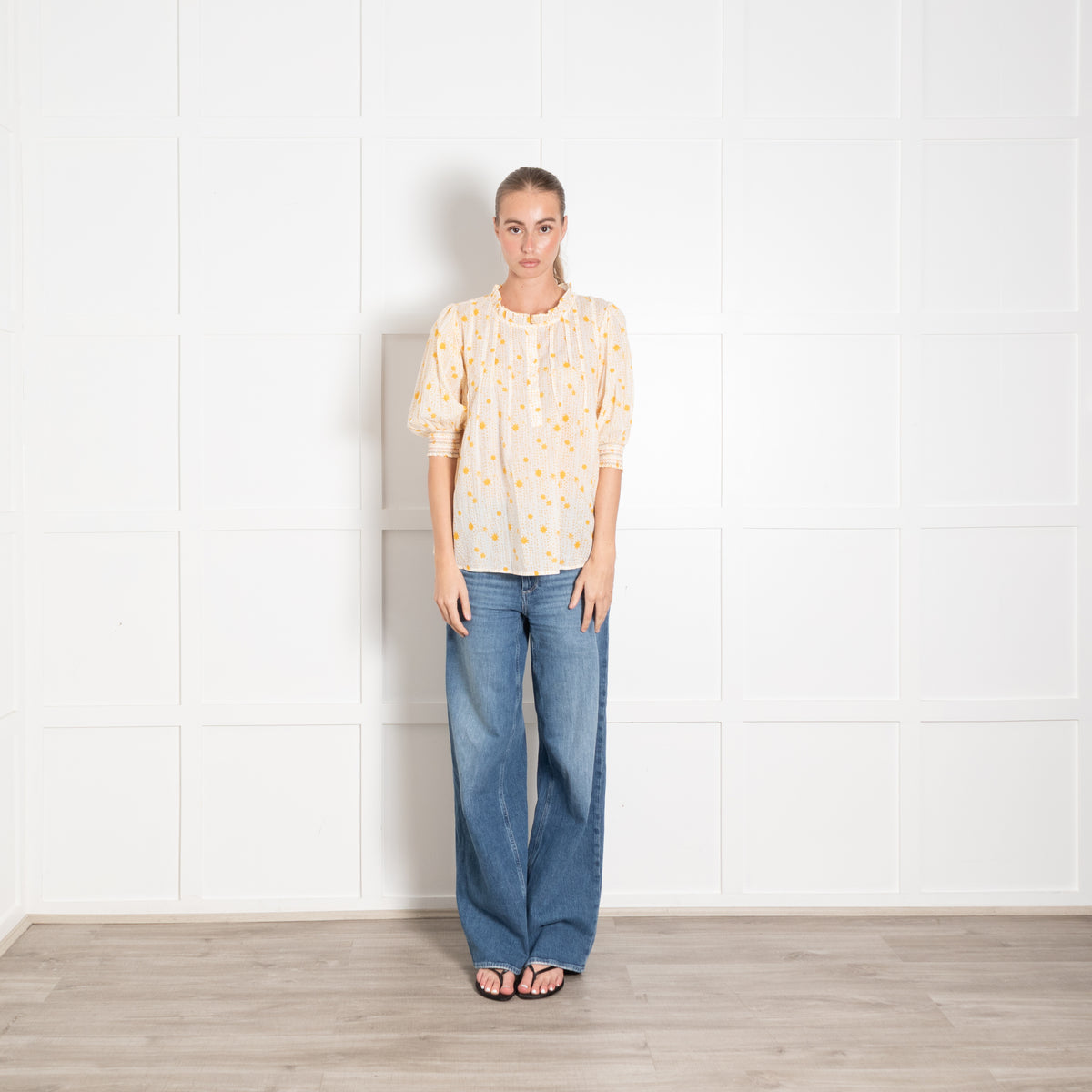 Bonte Yellow Star Print Cotton Blouse