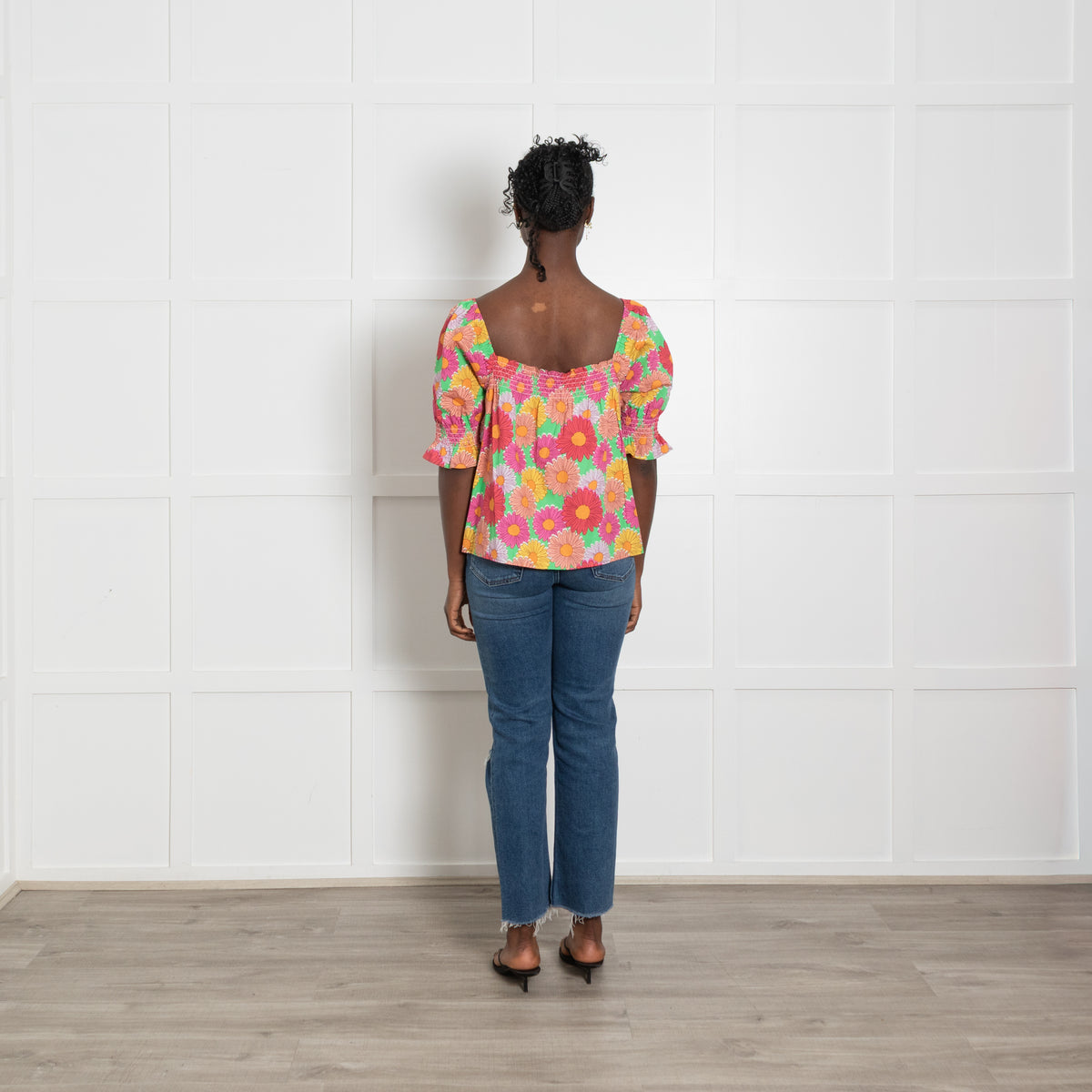 Resume Floral Shirred Puff Sleeve Top