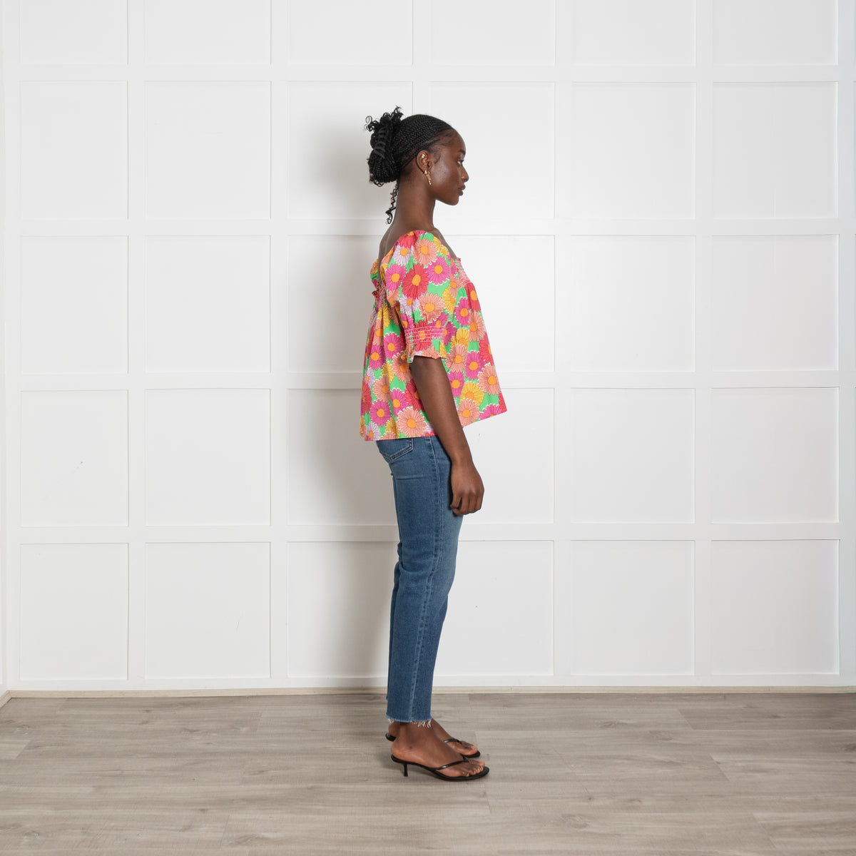 Resume Floral Shirred Puff Sleeve Top
