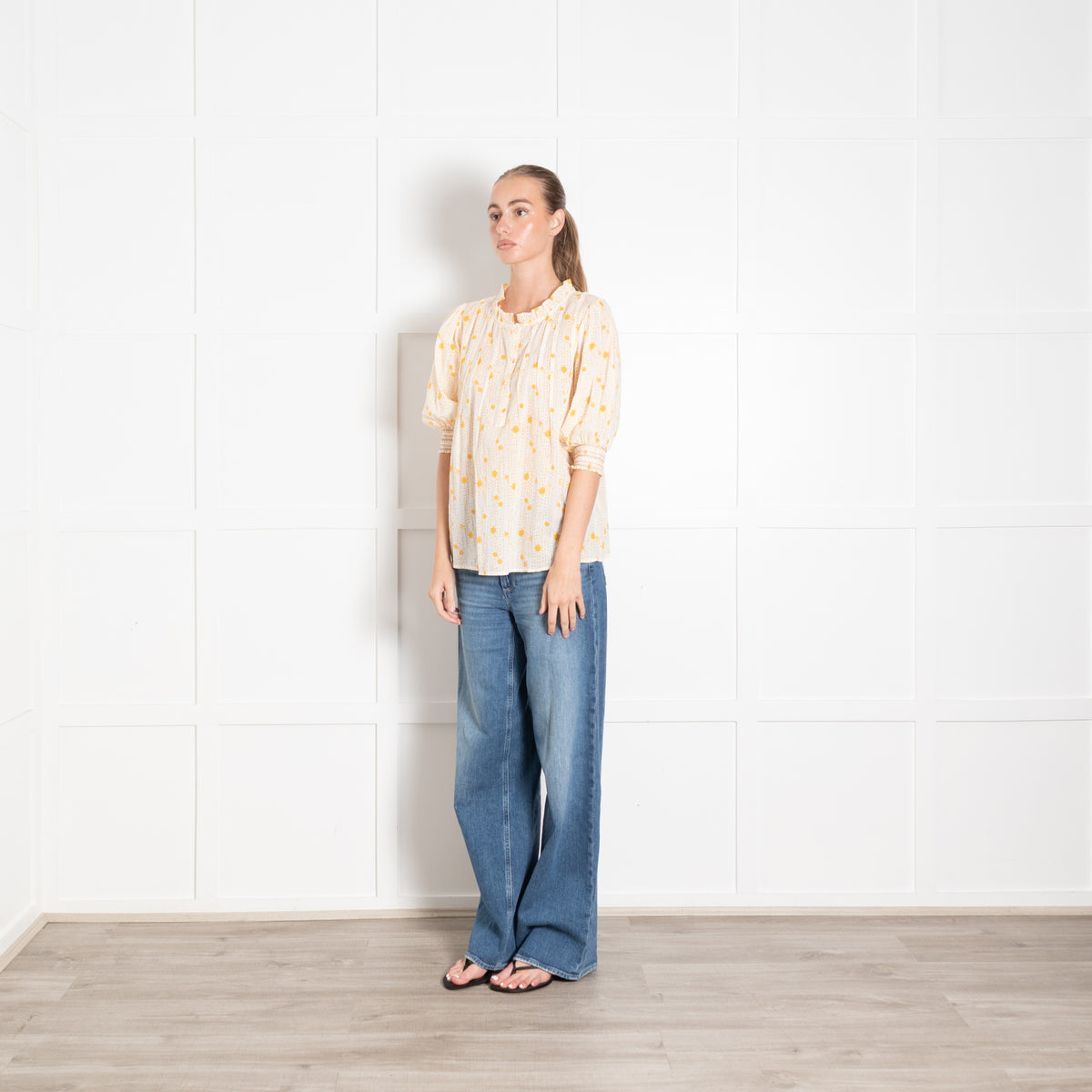 Bonte Yellow Star Print Cotton Blouse