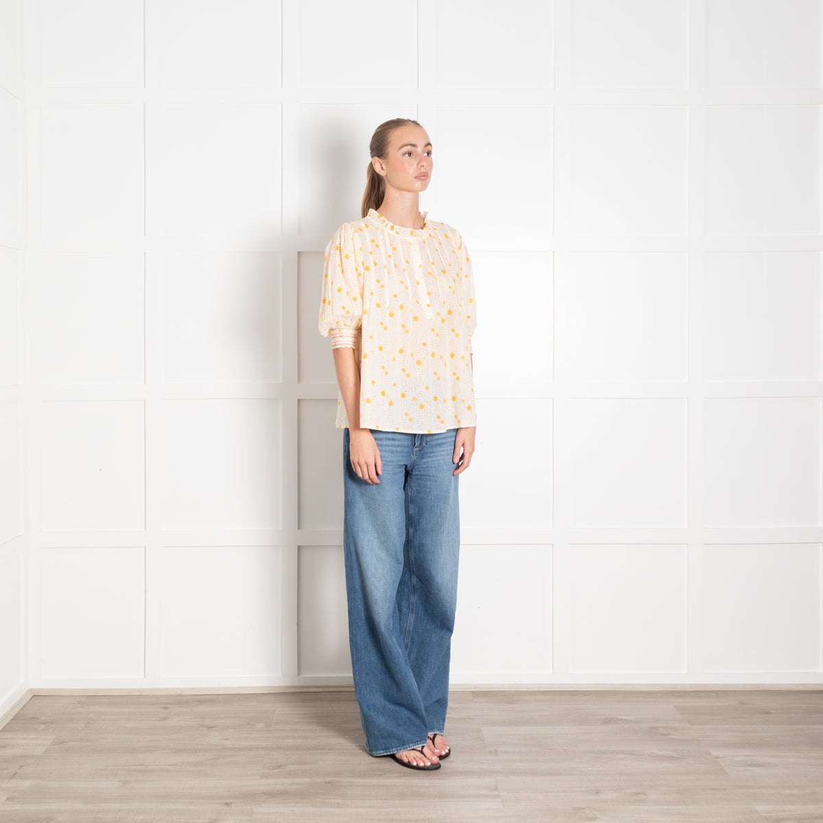 Bonte Yellow Star Print Cotton Blouse