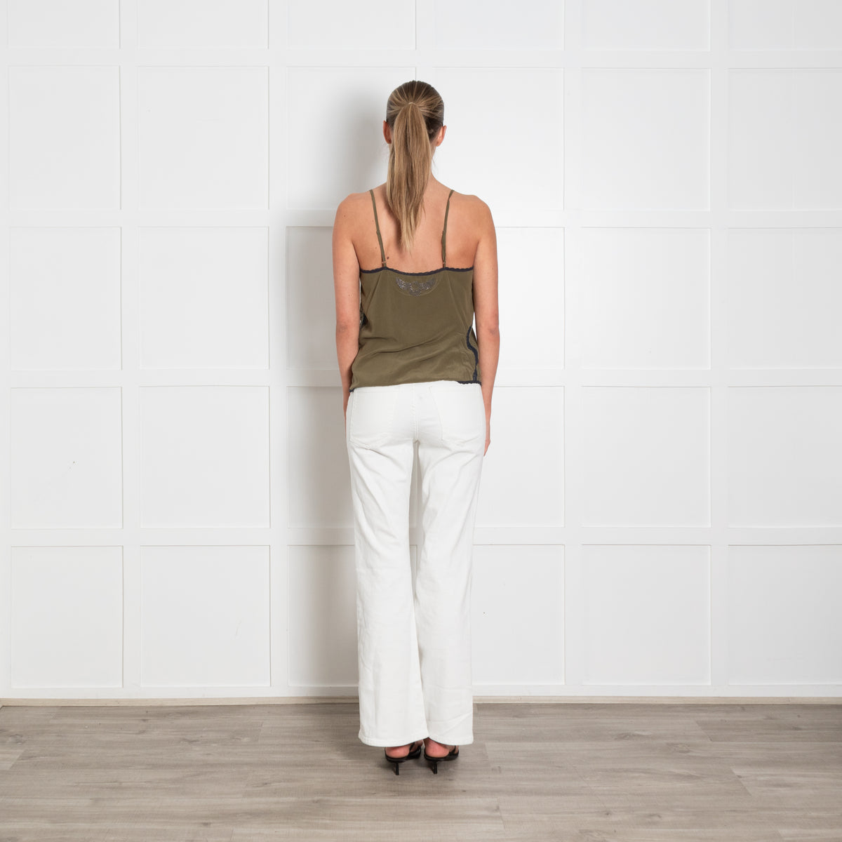 Zadig & Voltaire Pre-Loved Khaki Emboridered Silk Vest