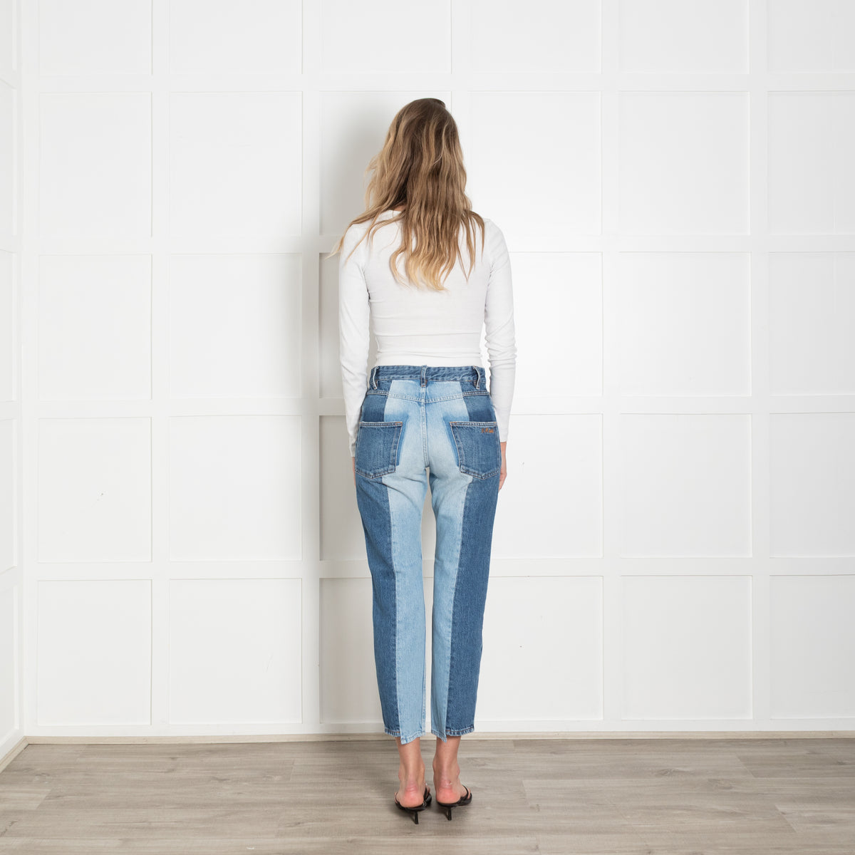Marant Etoile Two Tone Distressed Straight Leg Jeans