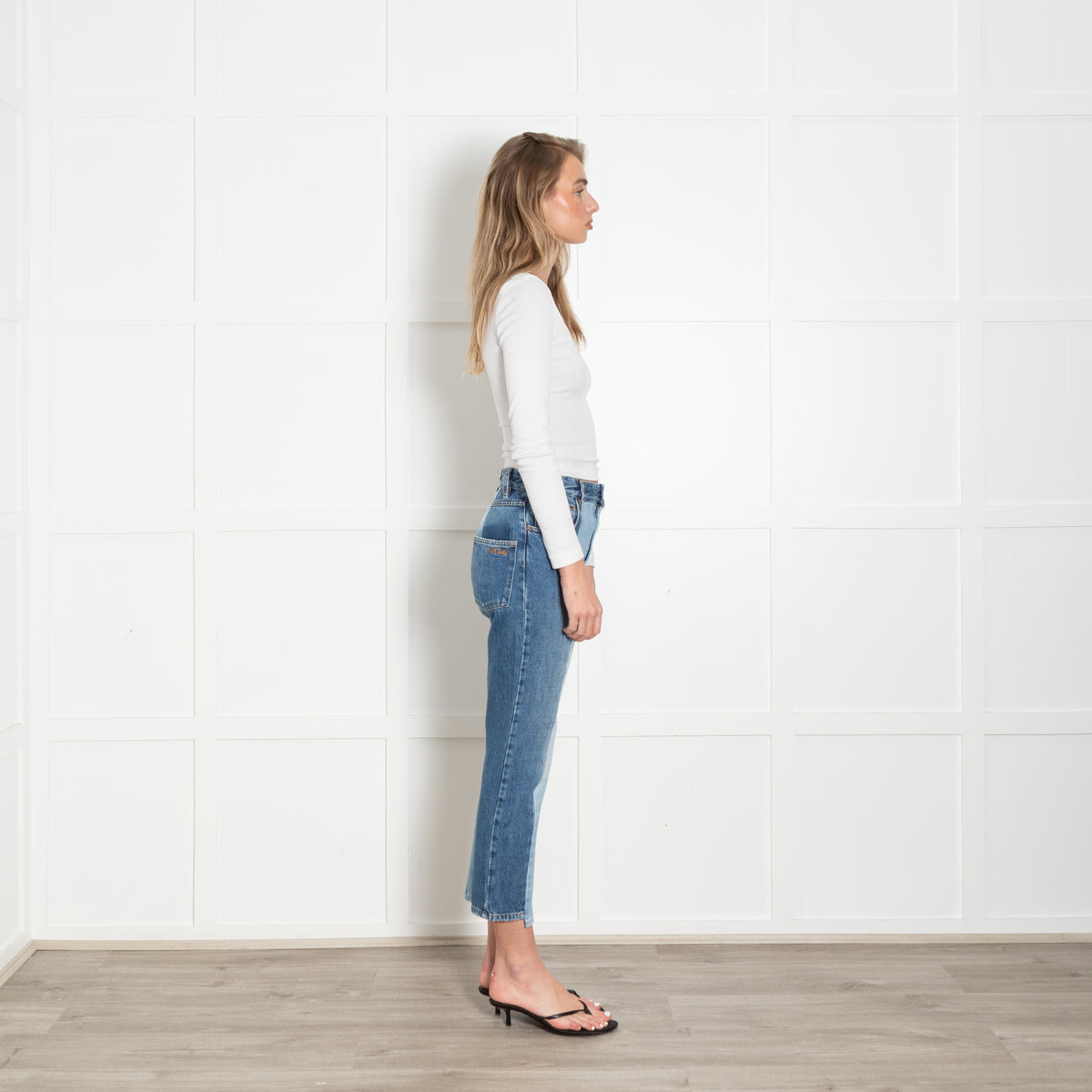 Marant Etoile Two Tone Distressed Straight Leg Jeans