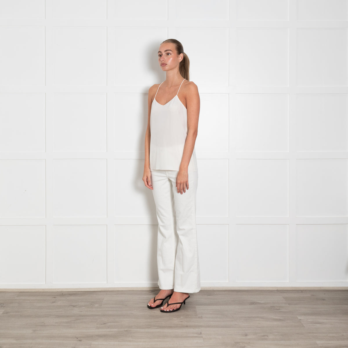 Tibi Cream Silk Halter Camisole Top