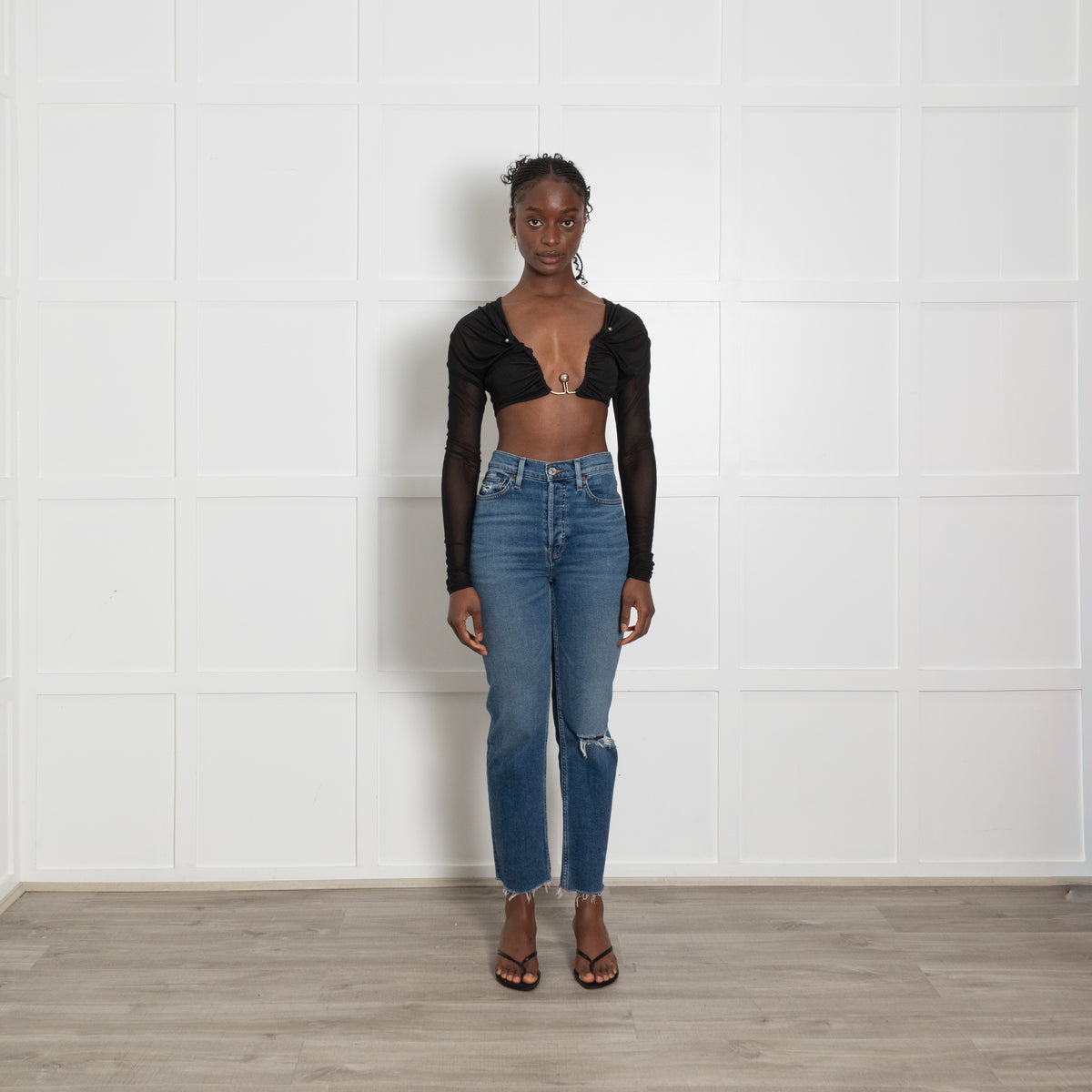 Christopher Esber Mesh Metalwork Crystal Top