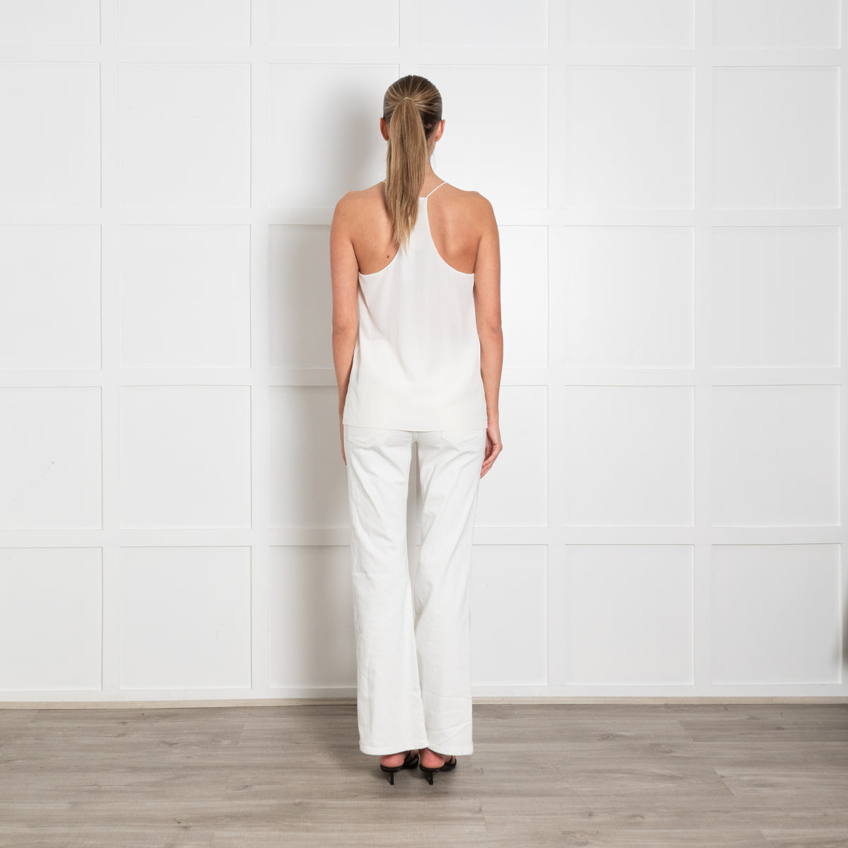 Tibi Cream Silk Halter Camisole Top