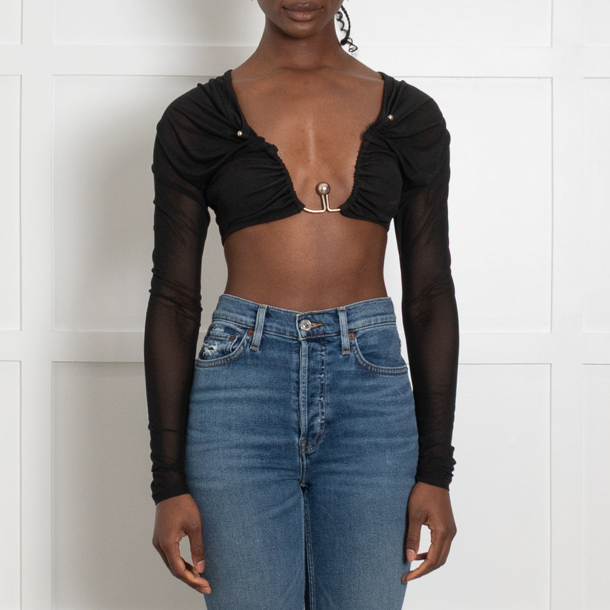 Christopher Esber Mesh Metalwork Crystal Top