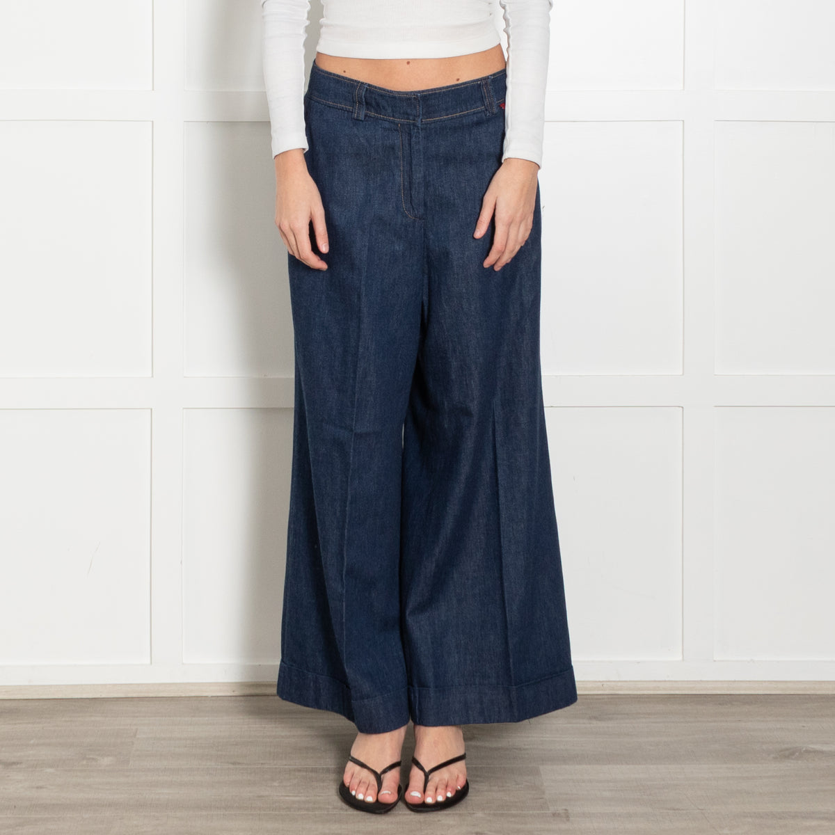 CH Carolina Herrera Denim Blue Wide Leg Trousers