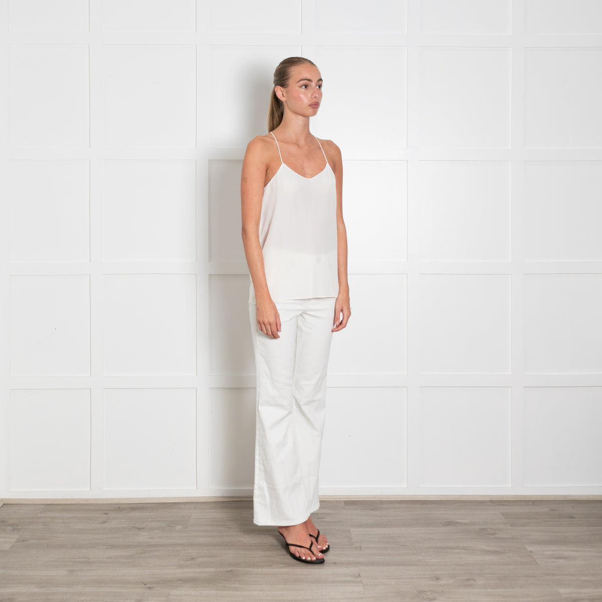 Tibi Cream Silk Halter Camisole Top