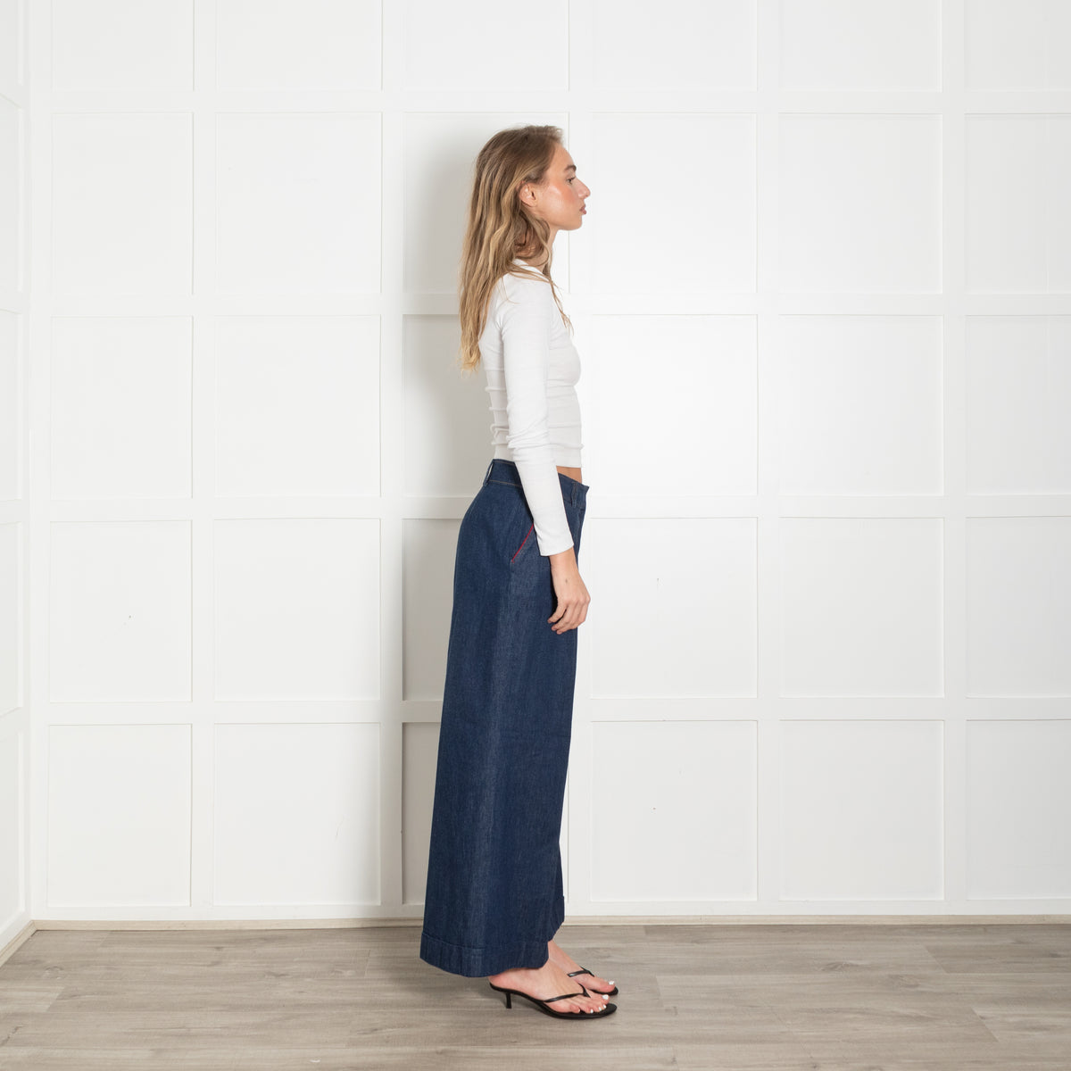 CH Carolina Herrera Denim Blue Wide Leg Trousers