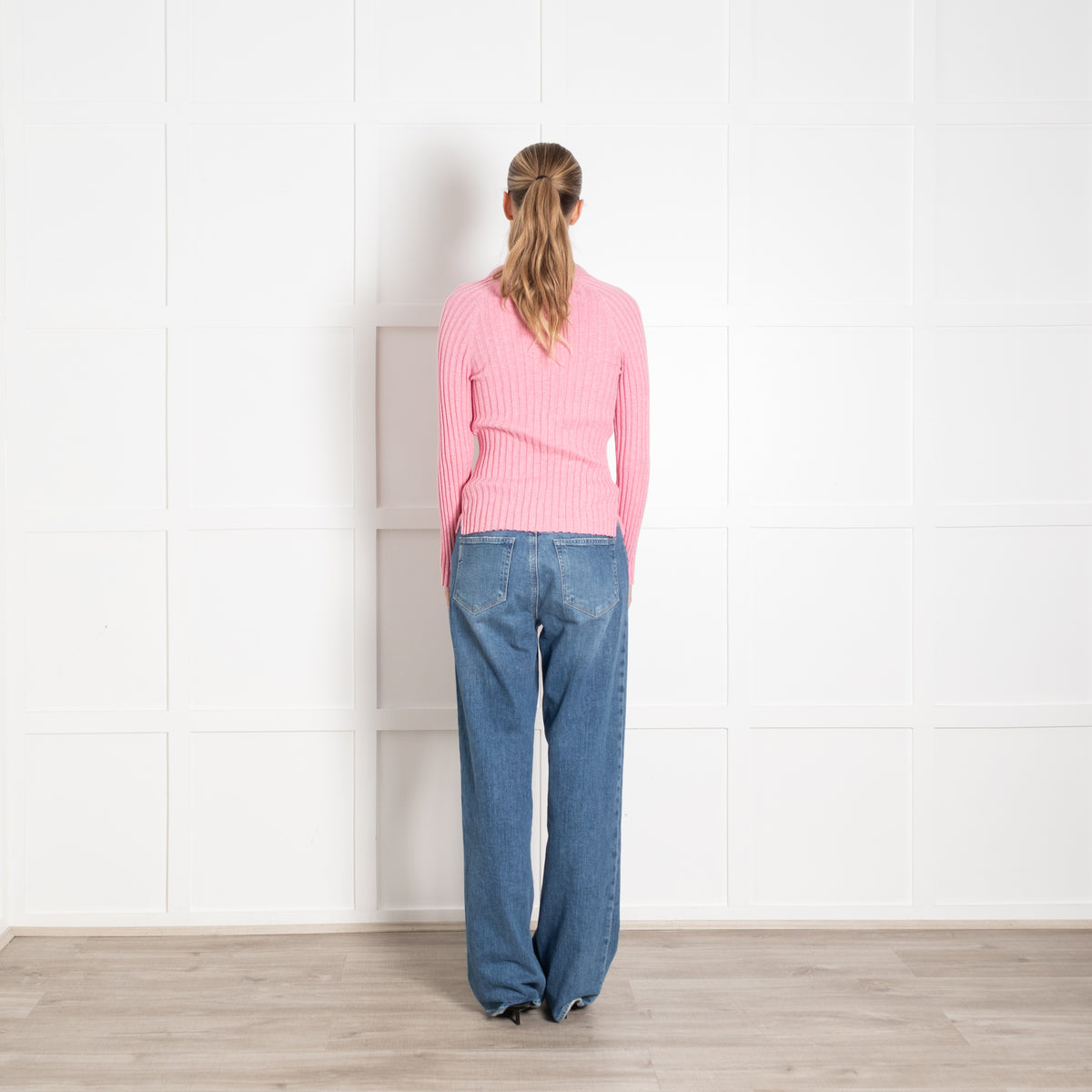 Nrby Pink Cashmere Cotton Blend Button Front Cardigan