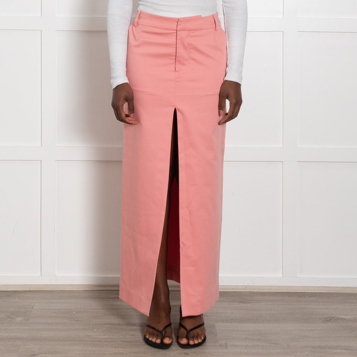 SIR. Salmon Pink Straight Pencil Skirt
