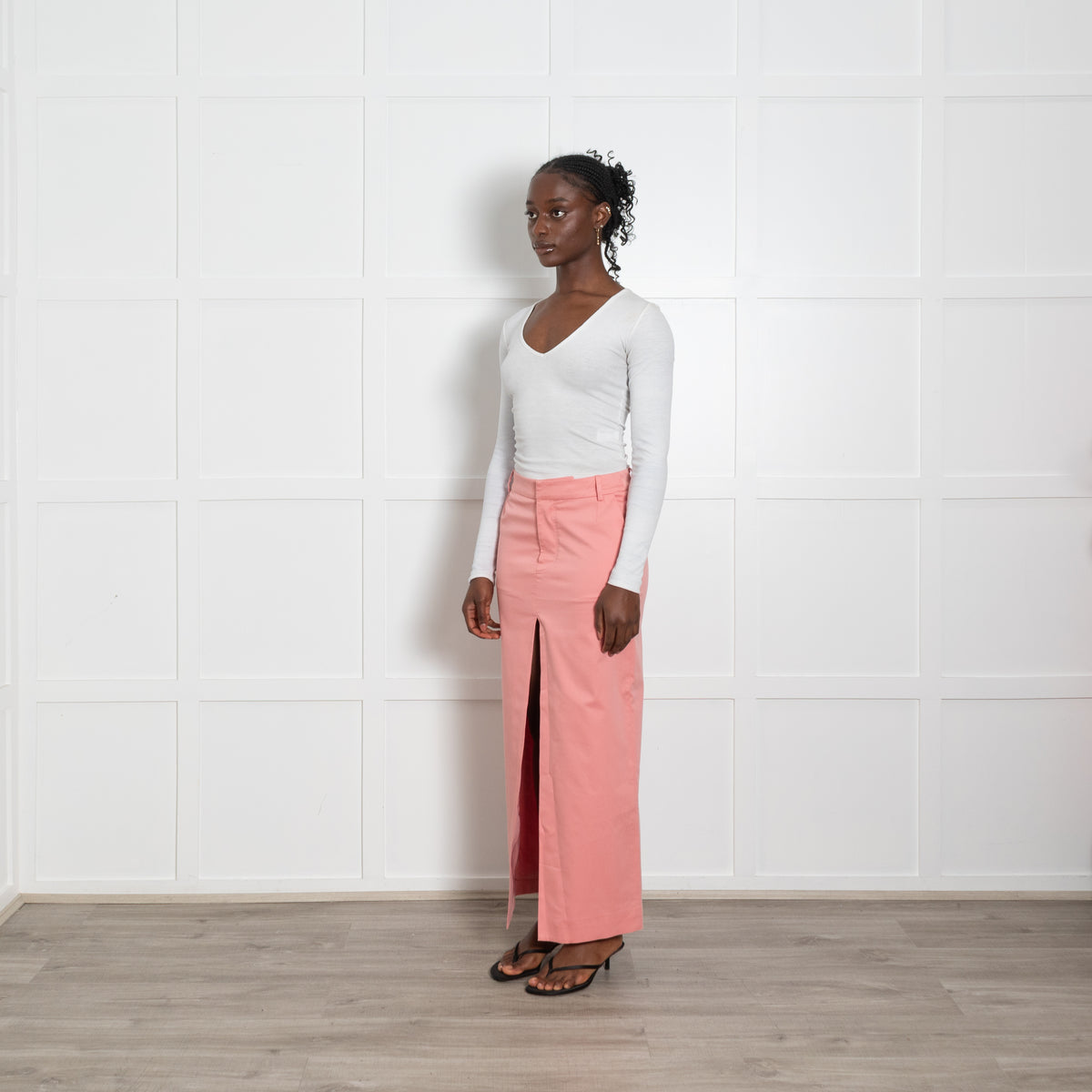 SIR. Salmon Pink Straight Pencil Skirt