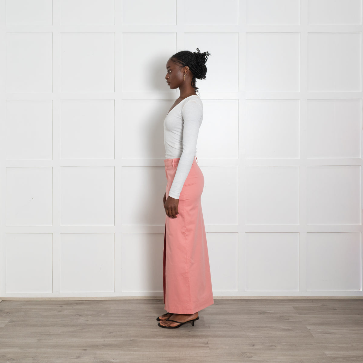 SIR. Salmon Pink Straight Pencil Skirt