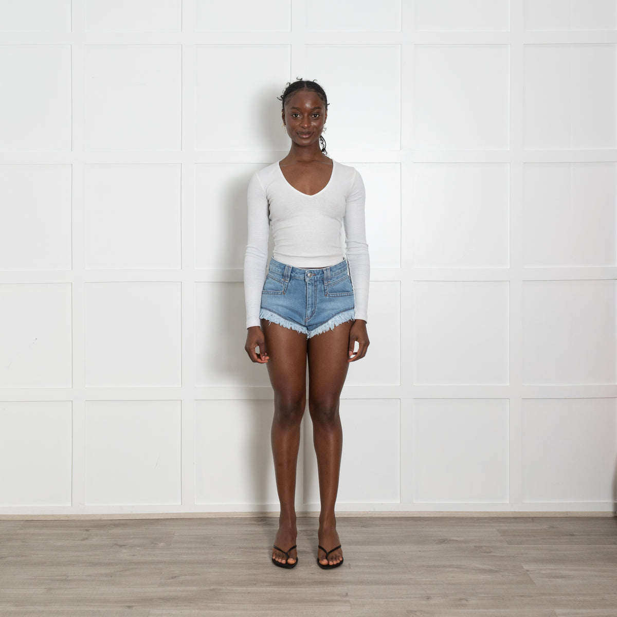 Isabel Marant Etoile Cutaway Denim Shorts